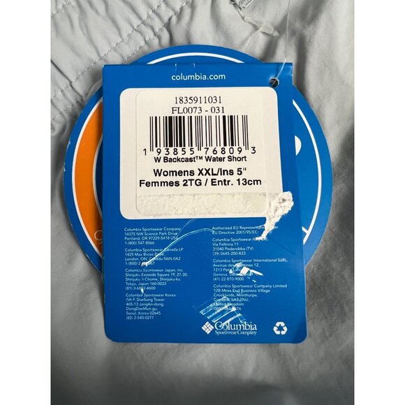 Columbia Womens PFG Backcast Water Shorts Sz. XXL UPF 50 Omni-Shade Light Gray - Picture 6 of 7